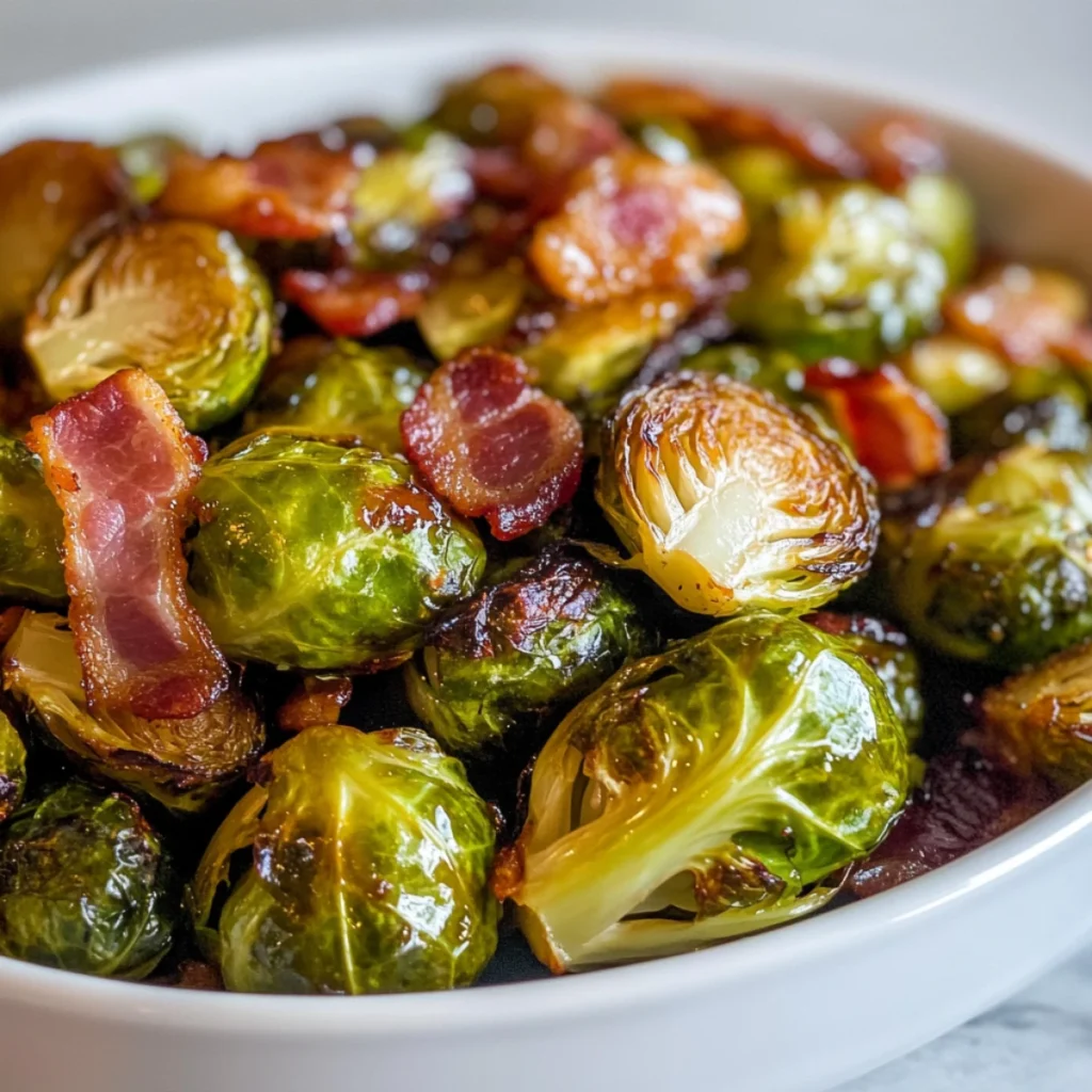 Honey-Glazed Roasted Brussels Sprouts with Bacon