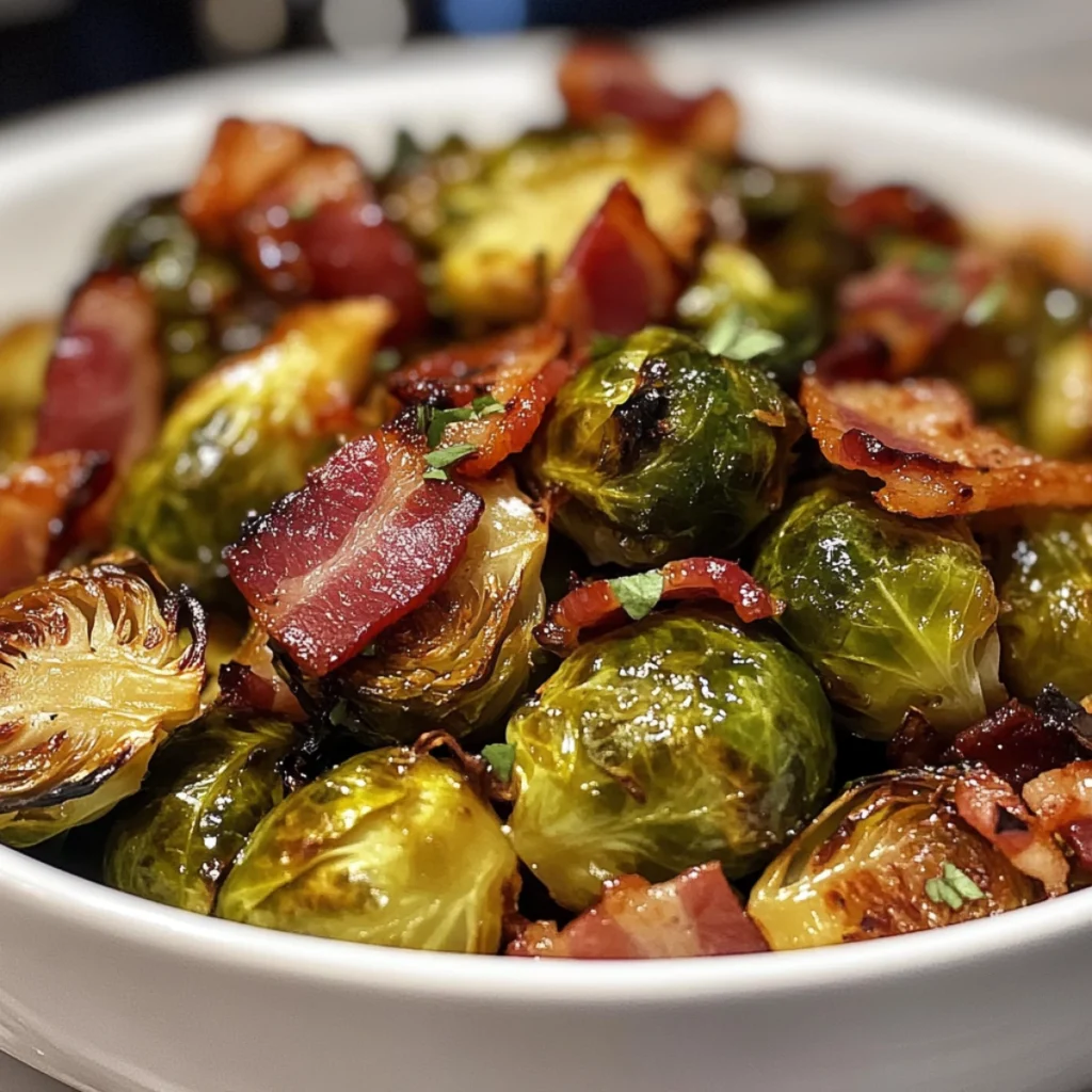 Honey-Glazed Roasted Brussels Sprouts with Turkey Bacon