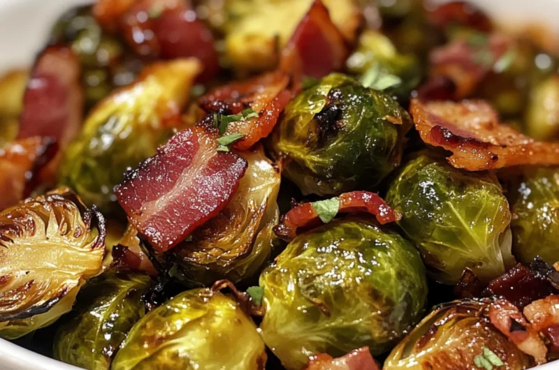 Honey-Glazed Roasted Brussels Sprouts with Bacon Recipe Card