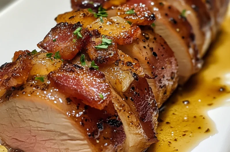 Bacon-Brown Sugar Pork Tenderloin Recipe Card