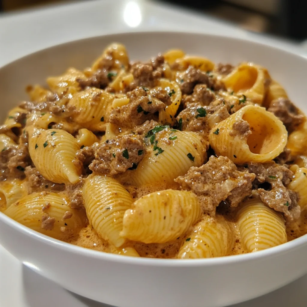 Creamy Beef and Shells